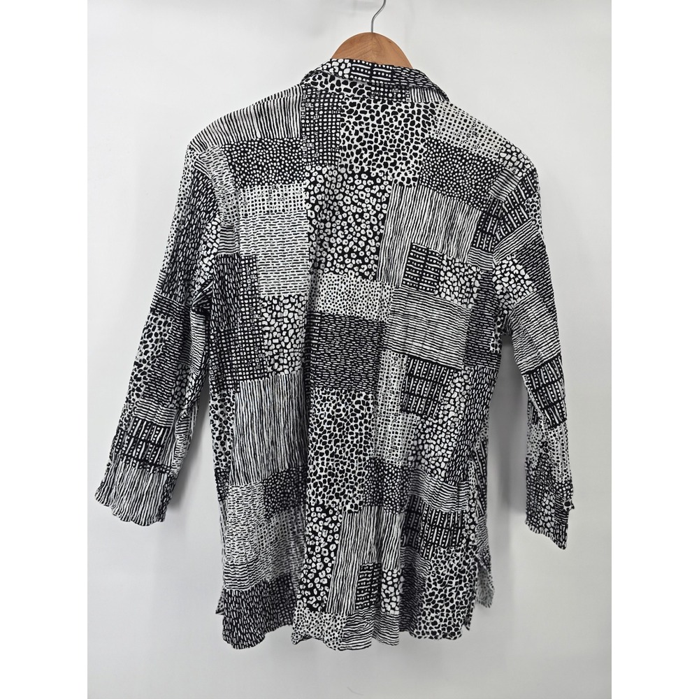 Ali Miles Black White Patchwork Tunic Medium Wire… - image 3